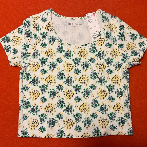Paul & Joe and Uniqlo collab off white and flowers baby t-shirt - Picture 2 of 8